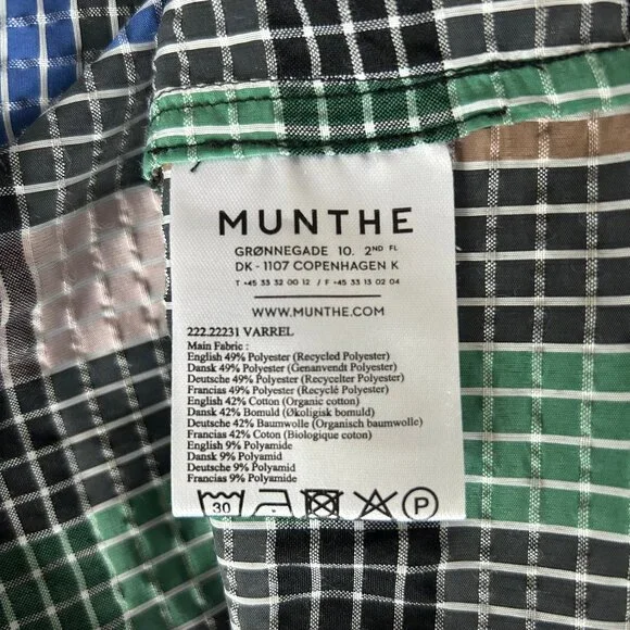 Munthe Ruffled Plaid Sleeveless Blouse Tassel Tie Womens Size 38 (M) - Picture 6 of 8